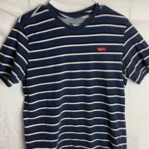 NIKE navy and white striped T-shirt
